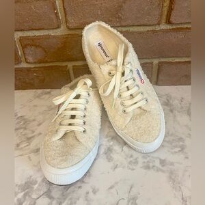 Superga Slip On Shearing Mule Sneakers Cream